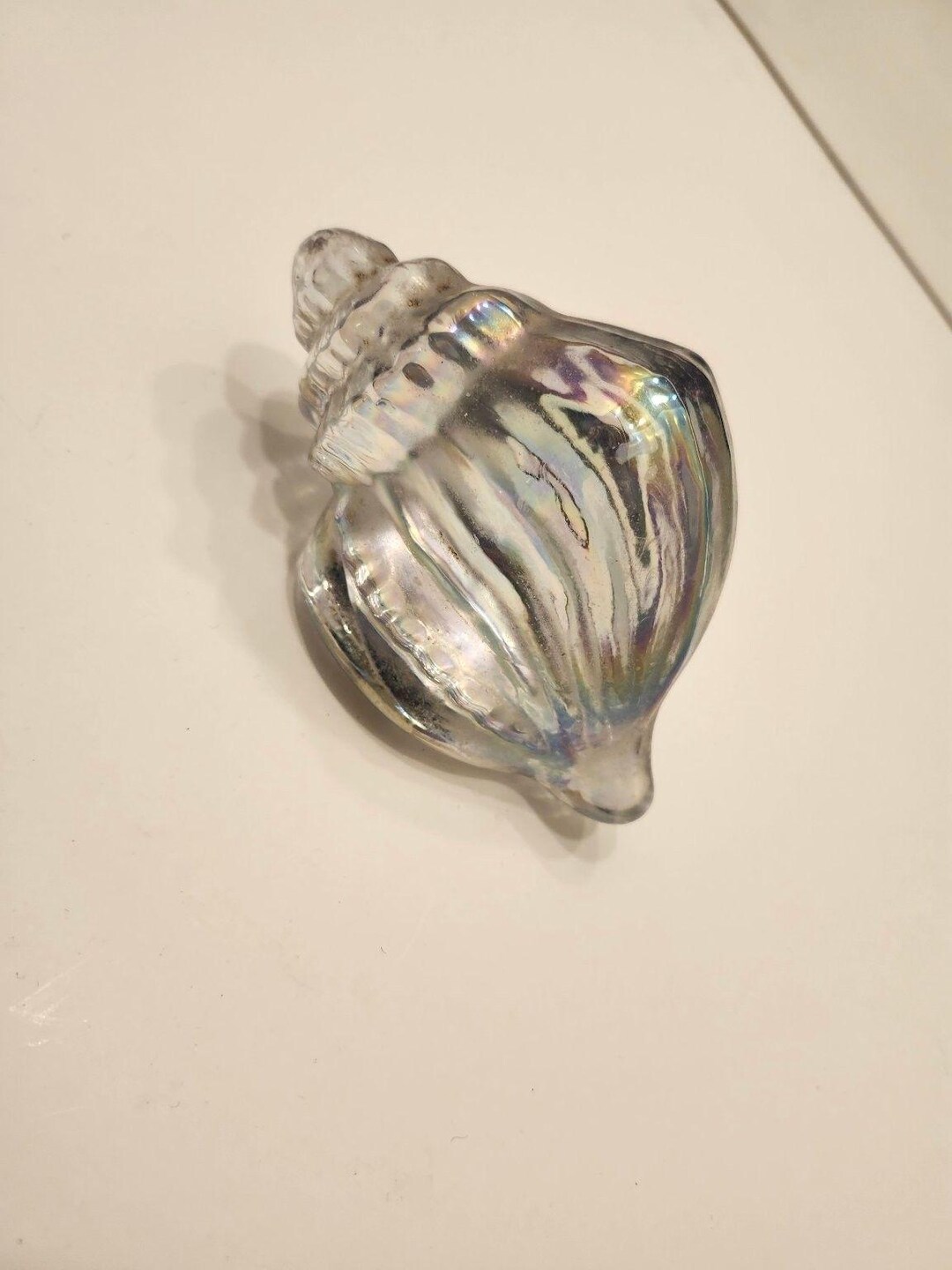 Handcrafted Sylvestri Iridescent Glass Conch Shell Figurine Decor Paper ...