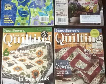 4 Quilting Quilt Magazines 2 Fons & Porter's 2006 2007 1 McCall's 2006 1 Quilter Magazine 2008