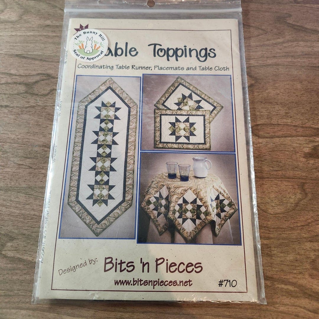 Bits 'n Pieces Table Toppings Quilt Pattern #710 Runner Placemat Tree ...