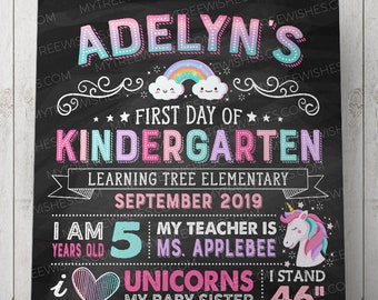 School Board Sign - School Year Signs Print - My First Day of Preschool Sign - My First Day of Kindergarten Sign - My First Day Sign