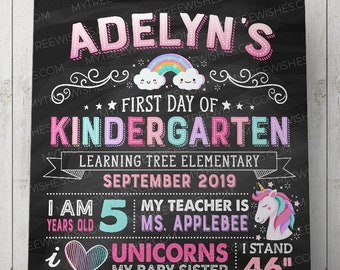 First Day Sign Printable - First Day of School Sign - Preschool Sign Chalkboard - School Sign Download - Printable Back to School Sign