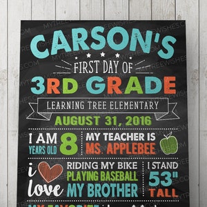First Day of School Chalkboard Sign - 1st Day of School Sign - First Day of School Sign - First Day of School Chalkboard Printable