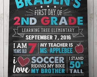 First Day of School Chalkboard Sign - 1st Day of School Sign - Back to School Sign - First Day of School Sign - Chalkboard Sign