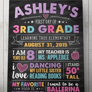 First Day of School Chalkboard Sign - 1st Day of School Sign - Back to School Sign - First Day of School Sign - School Printable Chalkboard