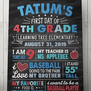 First Day of School Sign, Back to School Sign, 1st Day of School Sign, First Day of School Chalkboard, School Chalkboard