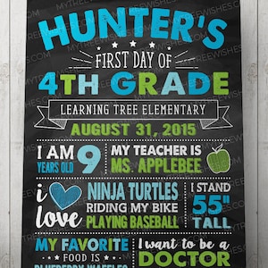 1st Day of School Sign, Back to School Sign, First Day of School Sign, Last Day of School Chalkboard, Chalkboard Poster