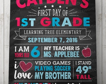 First Day of School Chalkboard Sign - 1st Day of School Sign - Back to School Sign - First Day of School Sign - School Printable