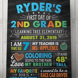First Day of School Chalkboard Sign - 1st Day of School Sign - Back to School Sign - First Day of School Sign - School Printable