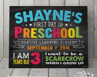 First Day of School Chalkboard Sign - 1st Day of School Sign - Back to School Sign - First Day of School Sign - Chalkboard Sign