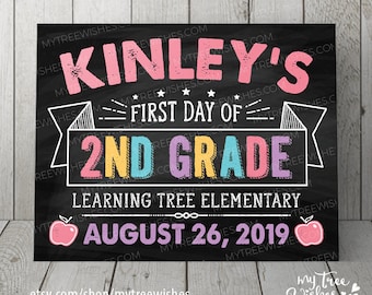 First Day of School Chalkboard Sign - 1st Day of School Sign - Back to School Sign - First Day of School Sign - Chalkboard Sign Printable