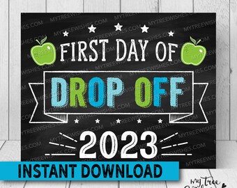 First Day of Drop off Sign, First Day of Drop off printable, First Day of School Sign, First Day of Daycare Printable