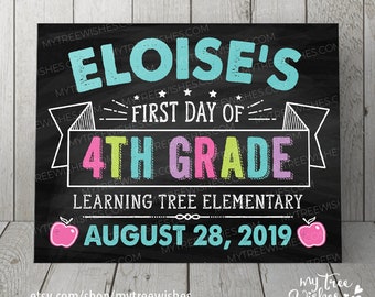 First Day of School Chalkboard Sign - 1st Day of School Sign - Back to School Sign - First Day of School Sign - Back to School Download