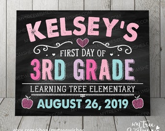 First Day of School Chalkboard Sign - 1st Day of School Sign - Back to School Sign - First Day of School Sign - Chalkboard Sign