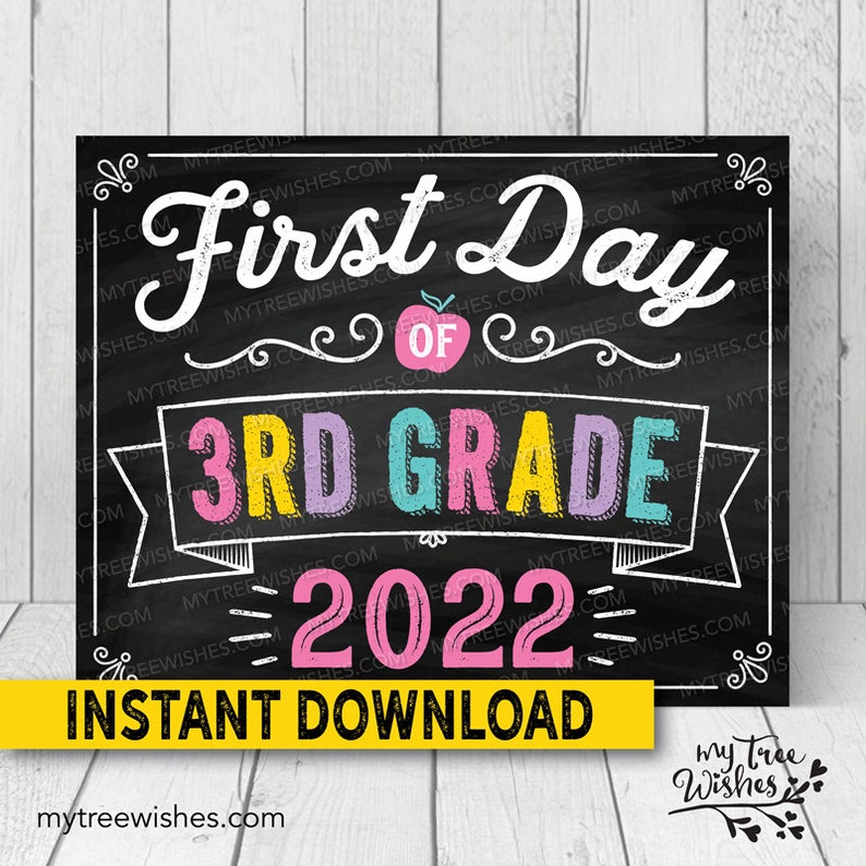 First Day of School 3rd Grade First Day of School Printable - Etsy