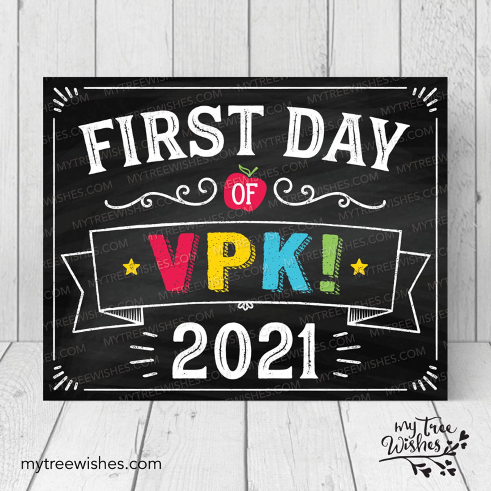 First Day of VPK Sign First Day of VPK Chalkboard First Etsy