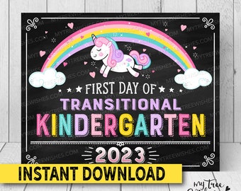 Unicorn First Day of School Sign - First Day of TK - First Day of TK Sign - First Day of School Sign - First Day of School Printable