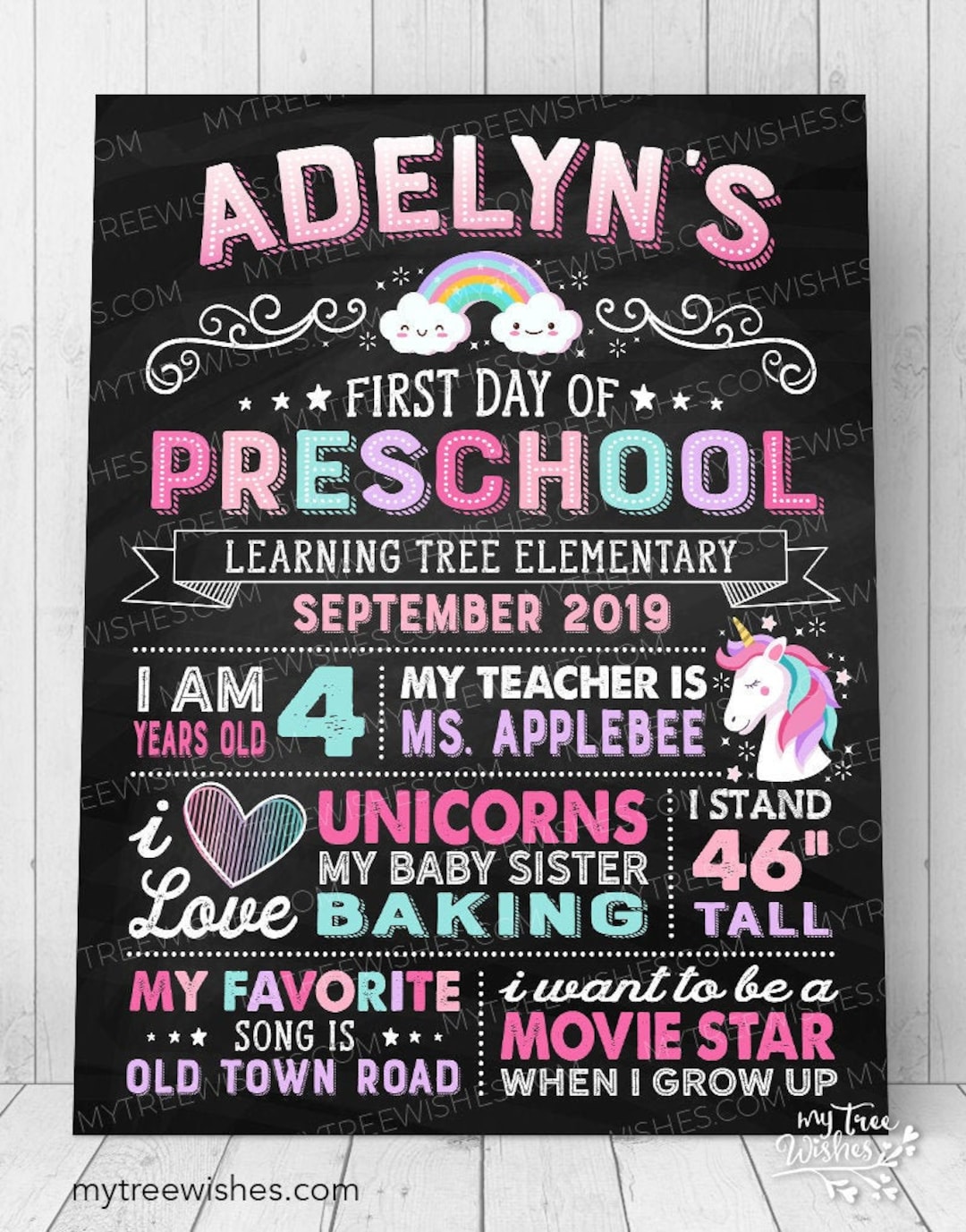 Back to School Sign Chalkboard - Printable School Sign - First Day of ...