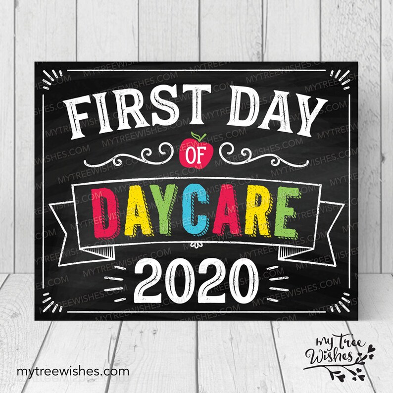 First Day of Daycare Sign First Day of Daycare Chalkboard Etsy