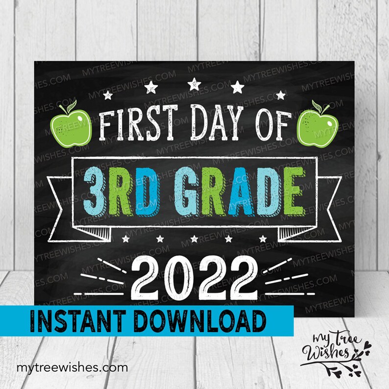 First Day of 3rd Grade Sign First Day of 3rd Grade Printable - Etsy