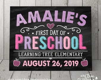 First Day of School Chalkboard Sign - 1st Day of School Sign - Back to School Sign - First Day of School Sign - Chalkboard Sign
