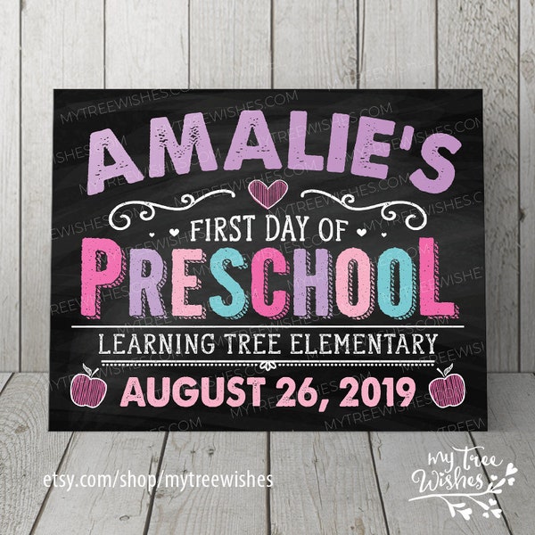 First Day of School Chalkboard Sign - 1st Day of School Sign - Back to School Sign - First Day of School Sign - Chalkboard Sign