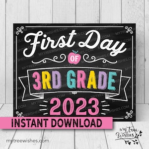 First Day of School 3rd Grade First Day of School Printable - Etsy