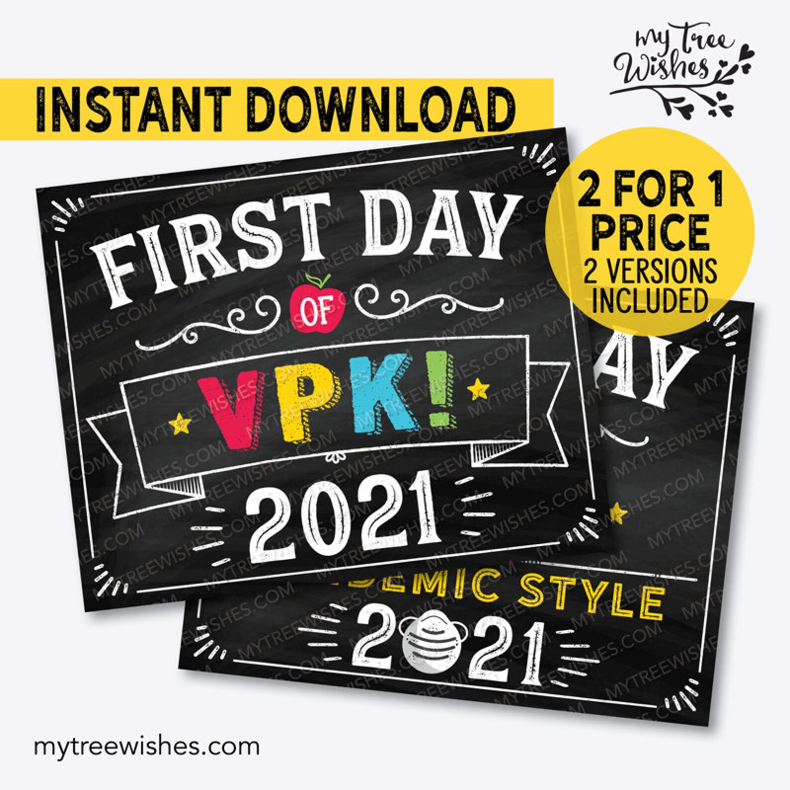 First Day of VPK Sign First Day of VPK Chalkboard First Etsy