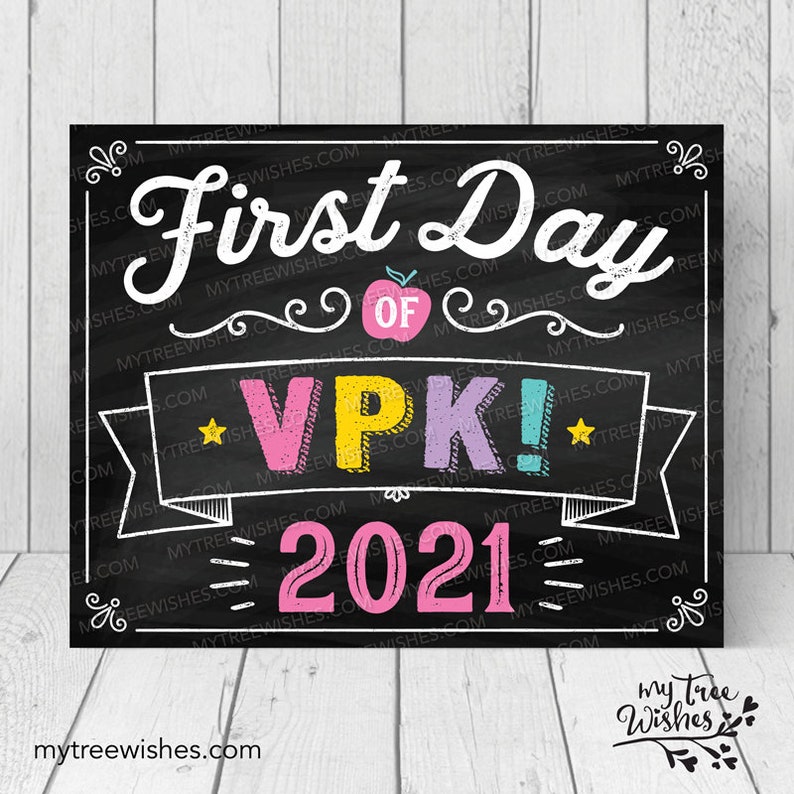 First Day of VPK Sign First Day of VPK Chalkboard First Etsy