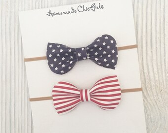 Red White Blue Bow Etsy
