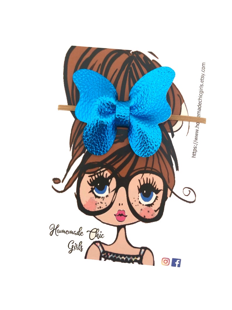 Butterfly hair bows Newborn bow headband Baby girl hair bow Blue butterfly bow Butterfly headband Girls hair bows Toddler bow headband