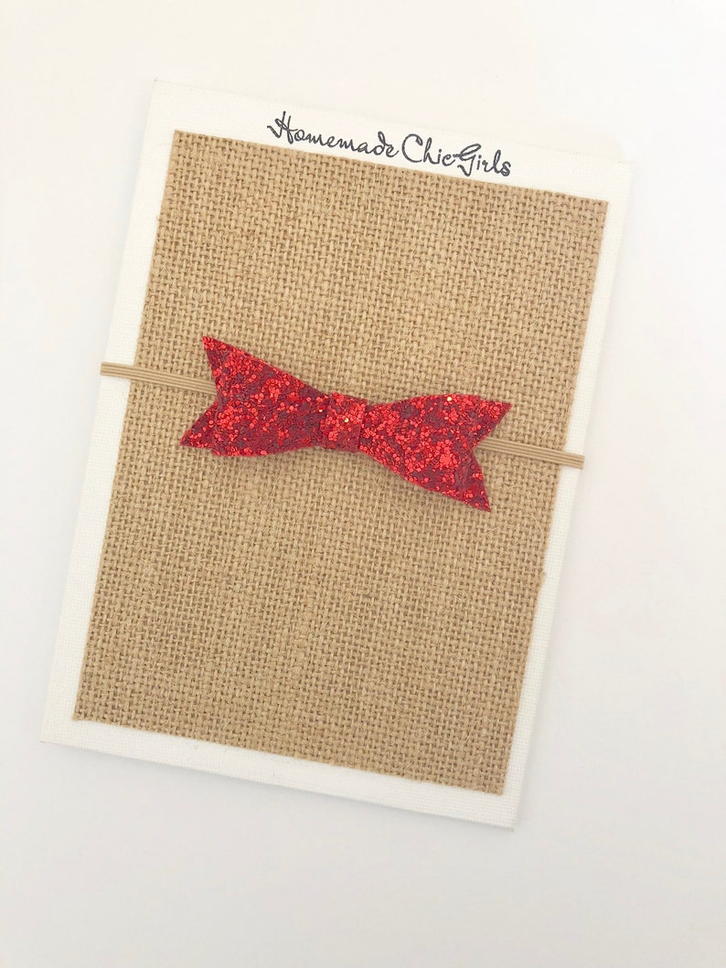 Red glitter bow headband Hair bows Red bow hair clip Baby girl headband Christmas hair bows Glitter bow hair clip Newborn bow headband