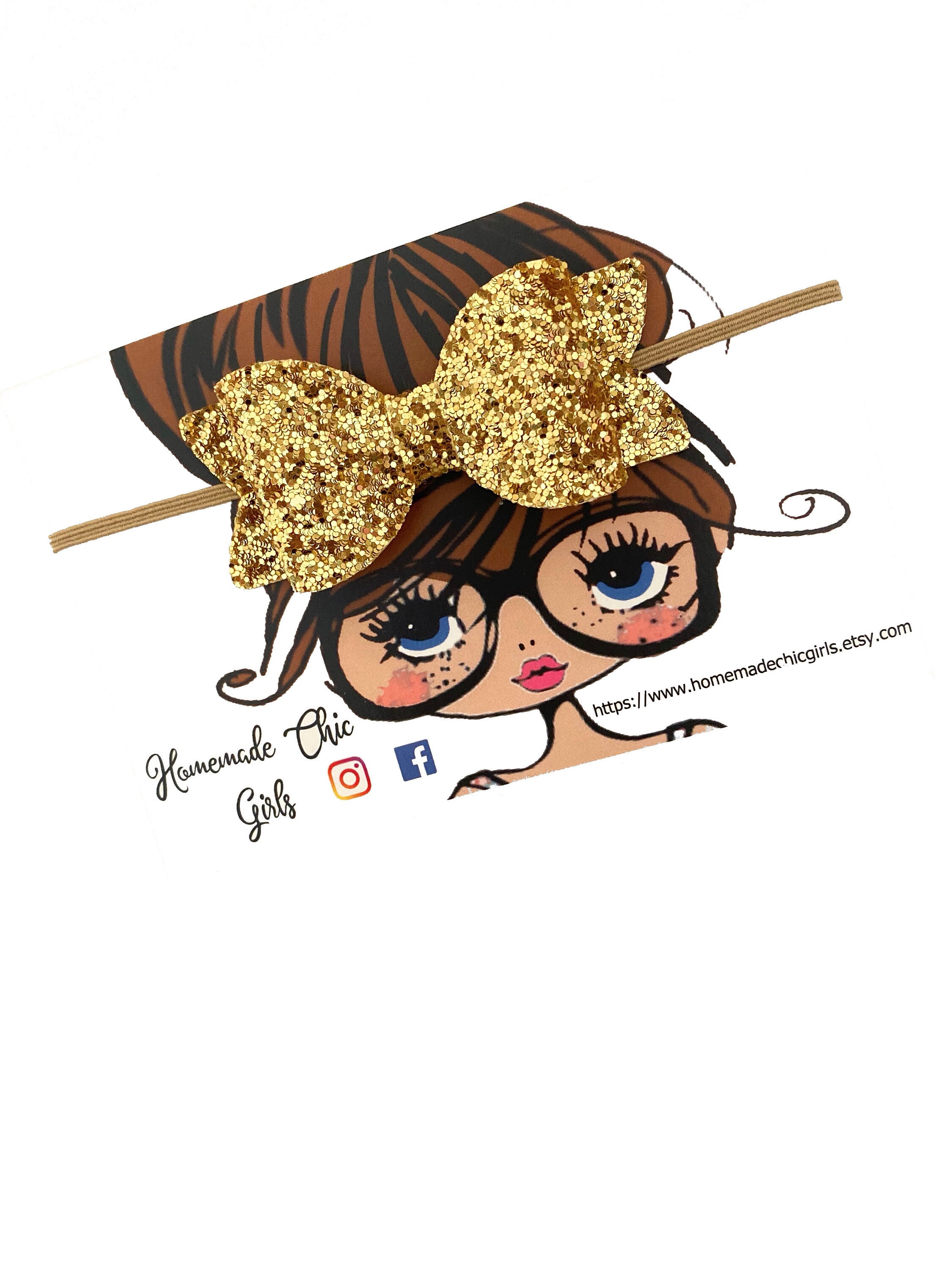 baby girl gold bow