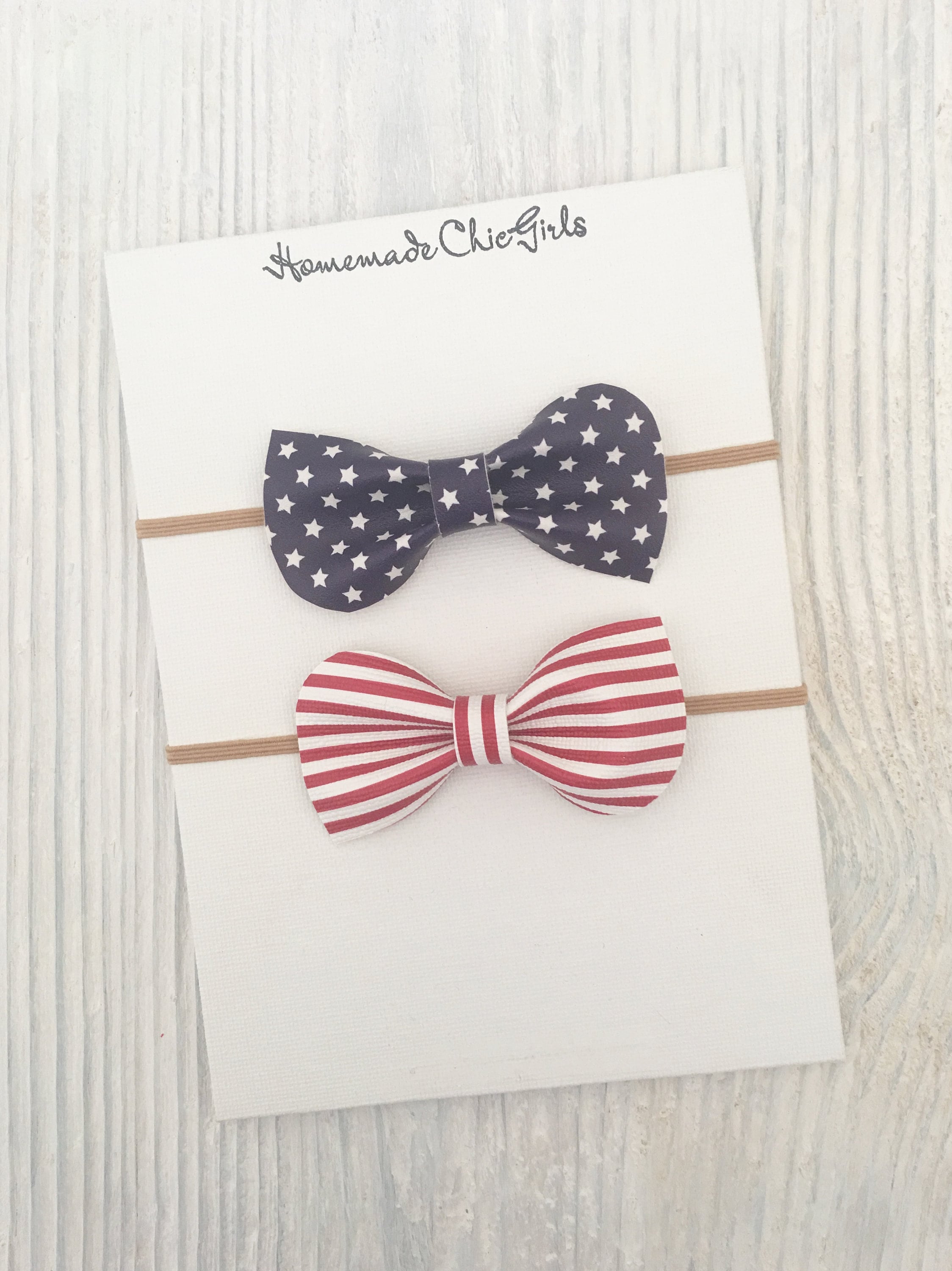 red white and blue baby headband