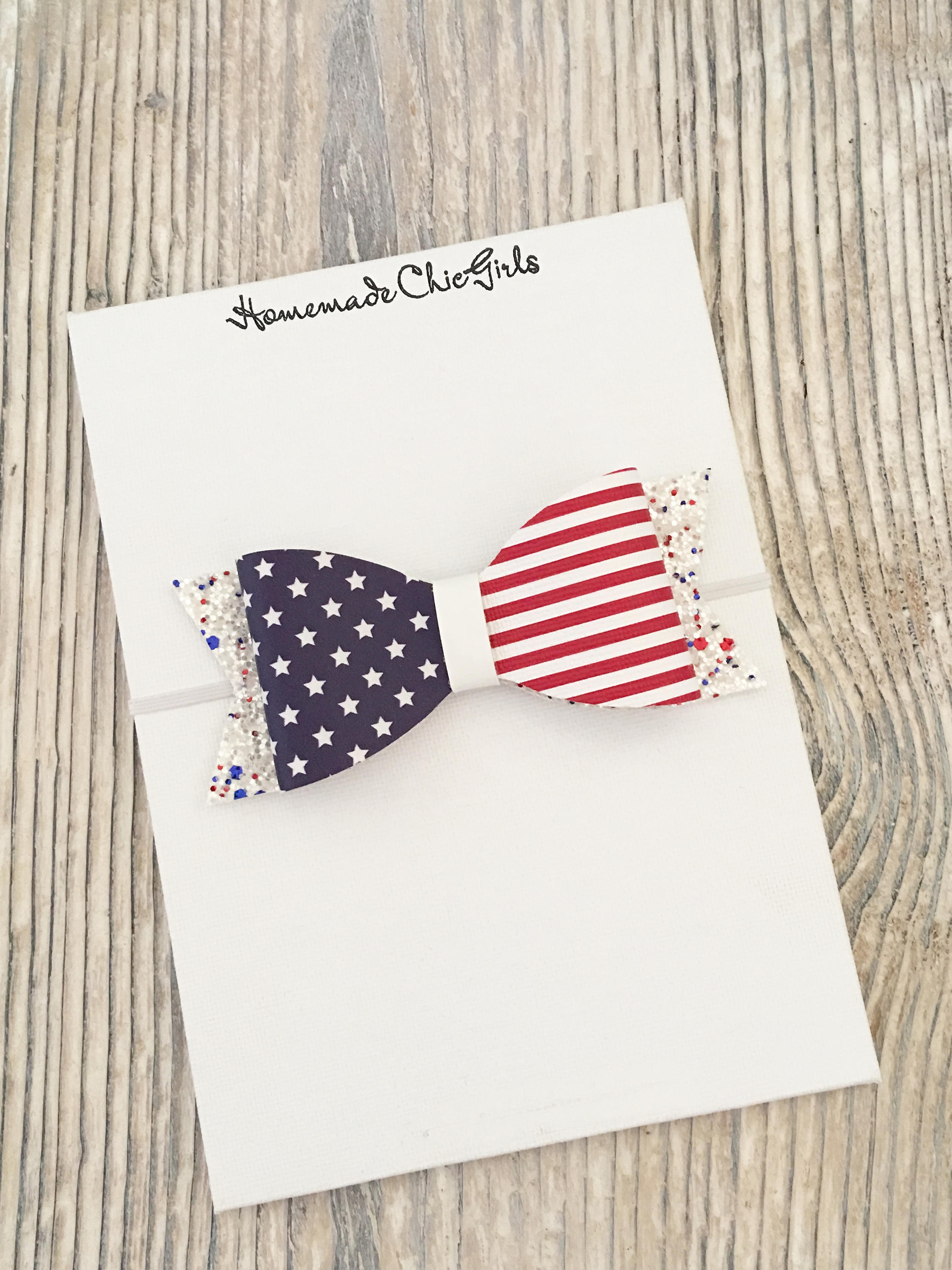 red white and blue baby headband