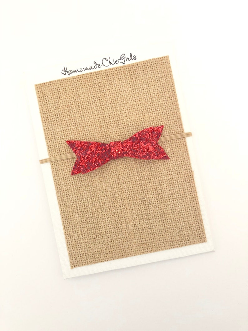 Red glitter bow headband Hair bows Red bow hair clip Baby girl headband Christmas hair bows Glitter bow hair clip Newborn bow headband