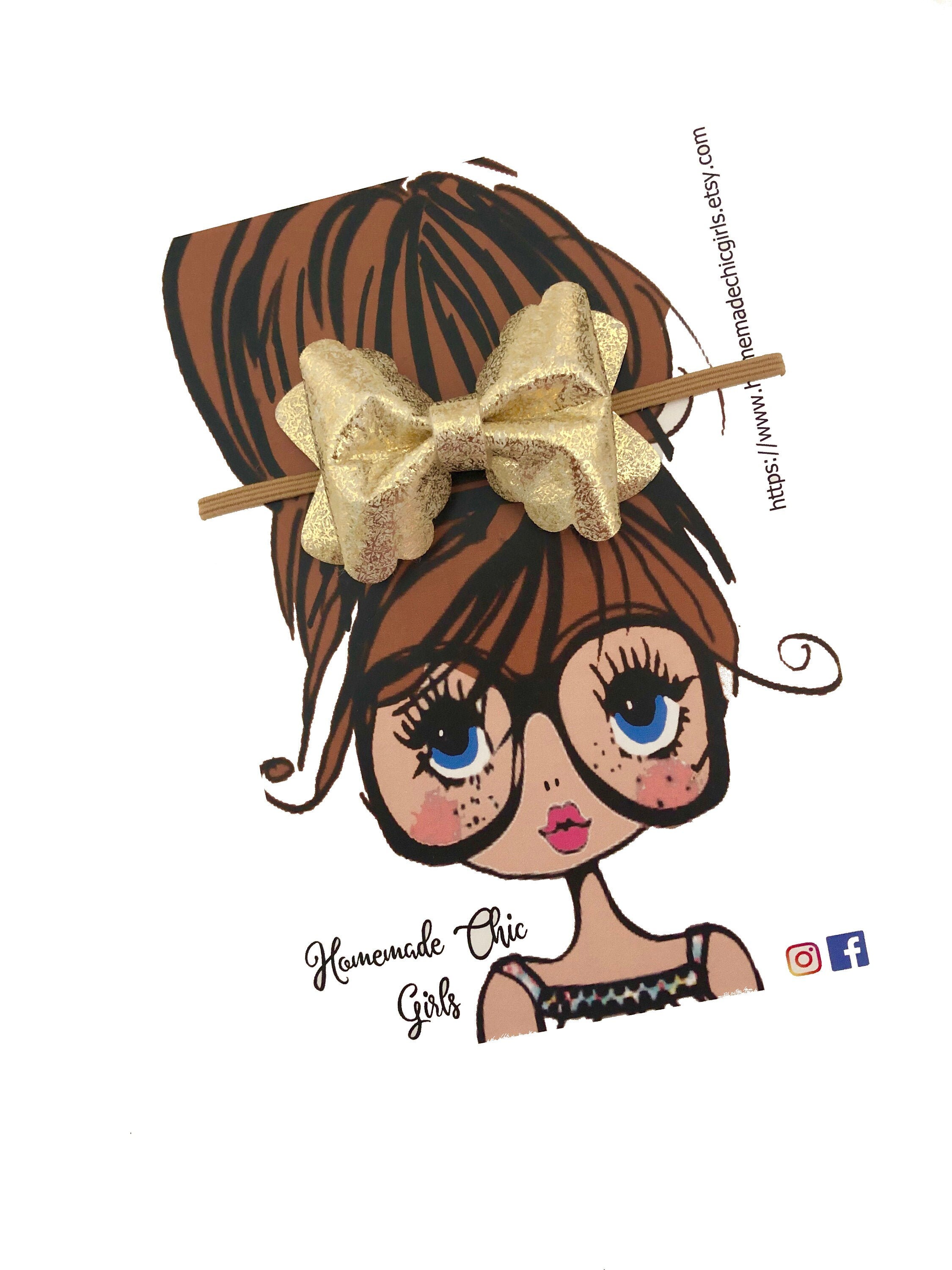 baby girl gold bow