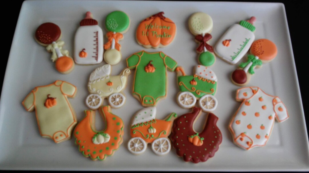 Fall Themed Baby Shower Cookie Gift Etsy