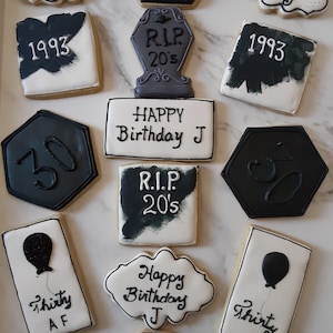 20th,30th,40ths Birthday Themed Cookies/Gift/Favors/Party