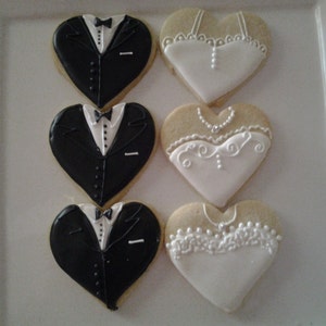 24 Bridal and Groom Cookies Wedding Party Favors