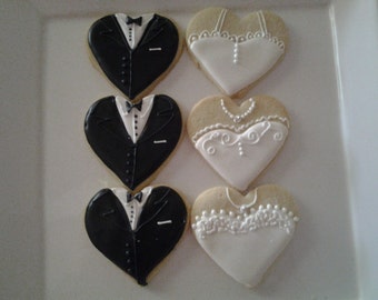 24 Bridal and Groom Cookies Wedding Party Favors