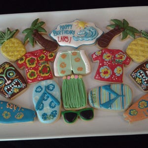 24 Hawaiian Luau Party Cookie/Geschenk/Gefälligkeiten
