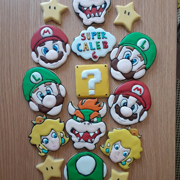 Mario and Friends Themed Cookies/Gift/Favors/Party