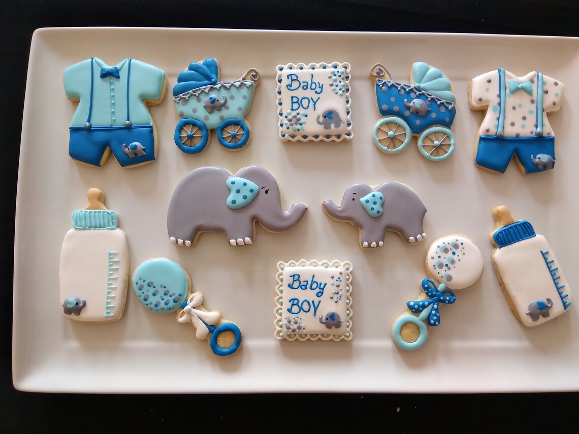Blue Variety Baby Shower Cookie Gift/party Favors Etsy