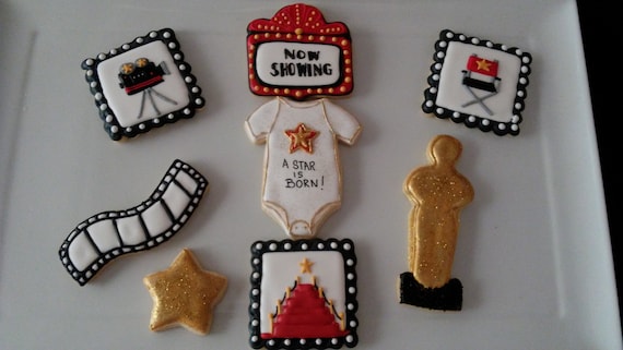 Hollywood Themed Baby Shower Cookies Etsy