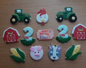 Little Farm Themed Cookies/Party Favors/Gift