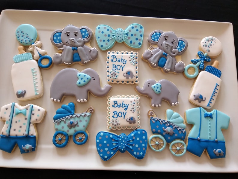 Blue Variety Baby Shower Cookie Gift/party Favors Etsy