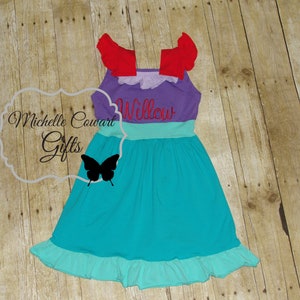 Girls Princess Dress, Ariel, Snow White, Minnie, Disney, Birthday Dress, Monogrammed Disney Dress 18M 2 3 4 5 6 7 8 10 Disney Dress RTS bild 4