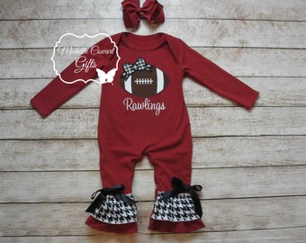 Alabama Football Romper, Baby Girls Bama Outfit, Boys Outfit