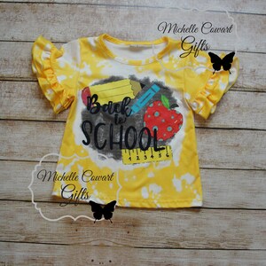 Peace Love School Shirt Girls School Shirt Bleached Shirt Size 3 4 5 6 7 8 10 First Day School Shirt Girls Shirt Kids Shirt RTS afbeelding 2