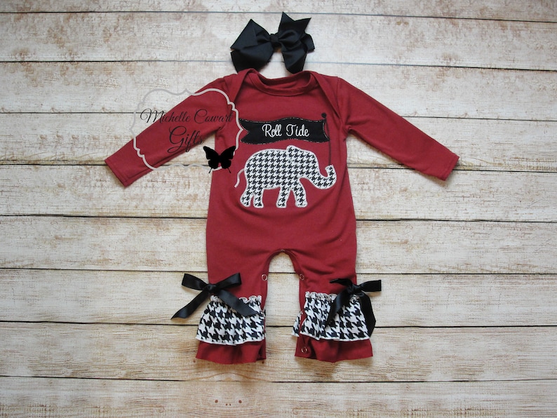 Alabama Romper, Baby Girls Bama Outfit, Alabama Outfit, Roll Tide ...
